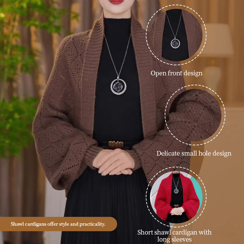🧣Mode ausgehöhlte Strickjacke👚