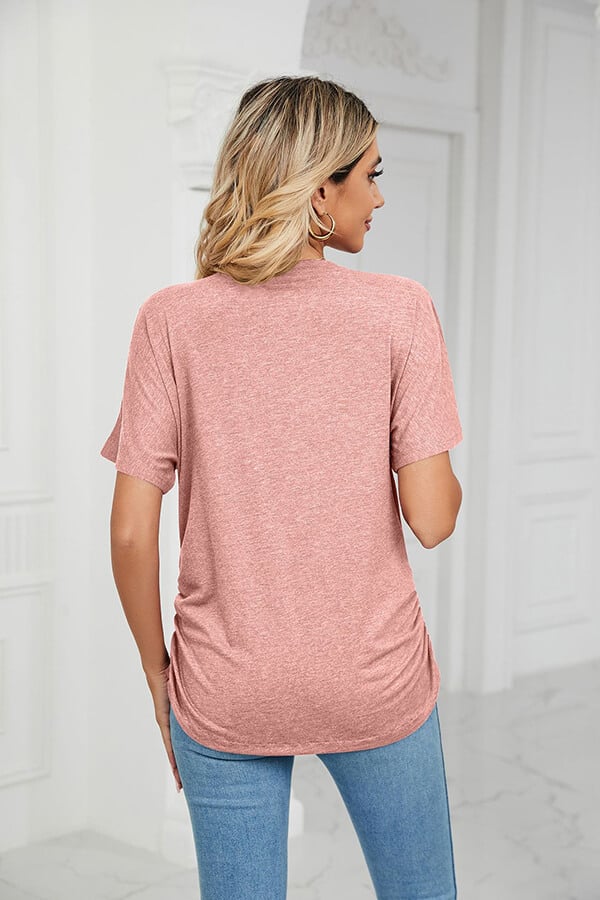 💕Hot Promotion- bis zu 50% Rabatt 🌷V-Hals Feste Farbe Lose Damen Tops