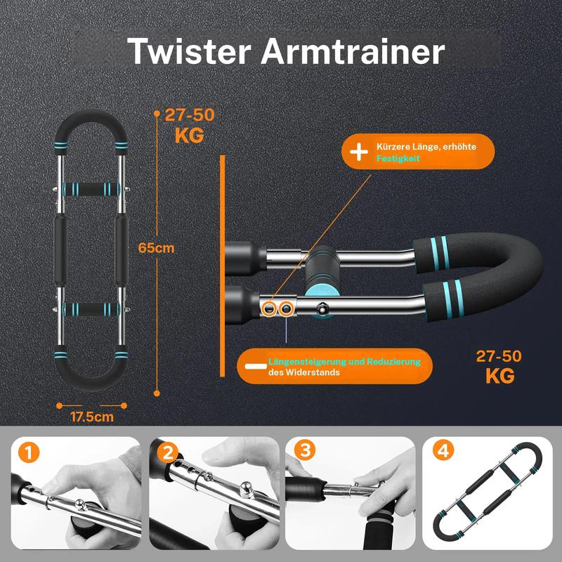 📢📢50 % RABATT !! ⏰Einstellbare Gewichtsstange für Armtrainer, Arm und Rumpfkrafttrainingsgeräte, tragbares Trainingsgerät für Home Gym und Fitness