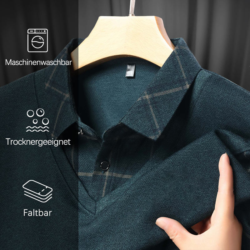 👔Herren Fake Zweiteiler mit Revers Langarm Oberteile🔥