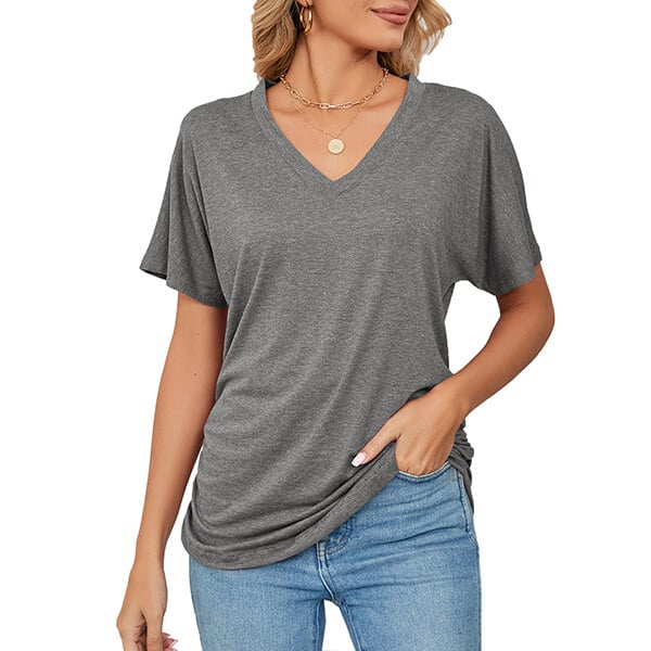 💕Hot Promotion- bis zu 50% Rabatt 🌷V-Hals Feste Farbe Lose Damen Tops