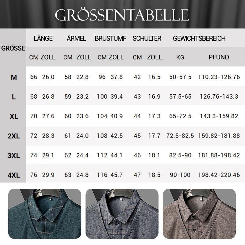 👔Herren Fake Zweiteiler mit Revers Langarm Oberteile🔥