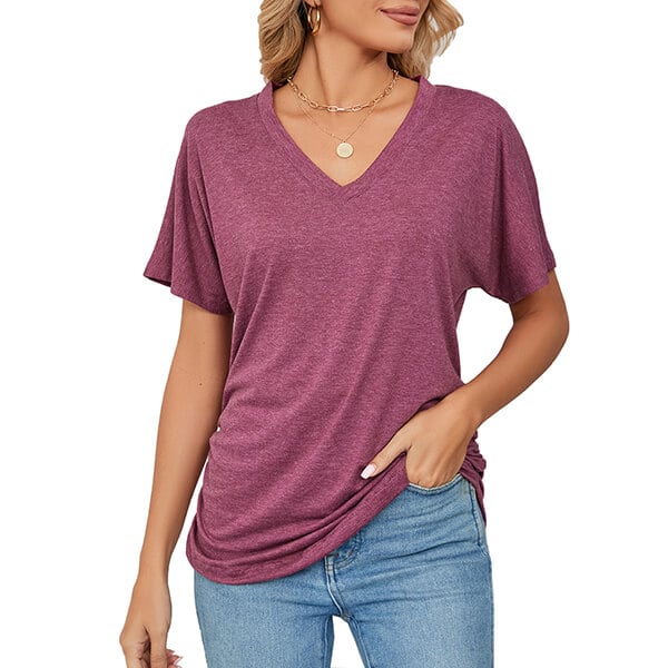💕Hot Promotion- bis zu 50% Rabatt 🌷V-Hals Feste Farbe Lose Damen Tops