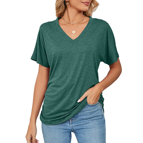💕Hot Promotion- bis zu 50% Rabatt 🌷V-Hals Feste Farbe Lose Damen Tops