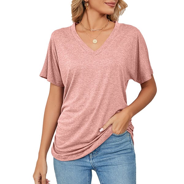 💕Hot Promotion- bis zu 50% Rabatt 🌷V-Hals Feste Farbe Lose Damen Tops
