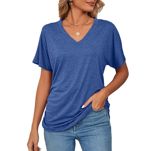 💕Hot Promotion- bis zu 50% Rabatt 🌷V-Hals Feste Farbe Lose Damen Tops