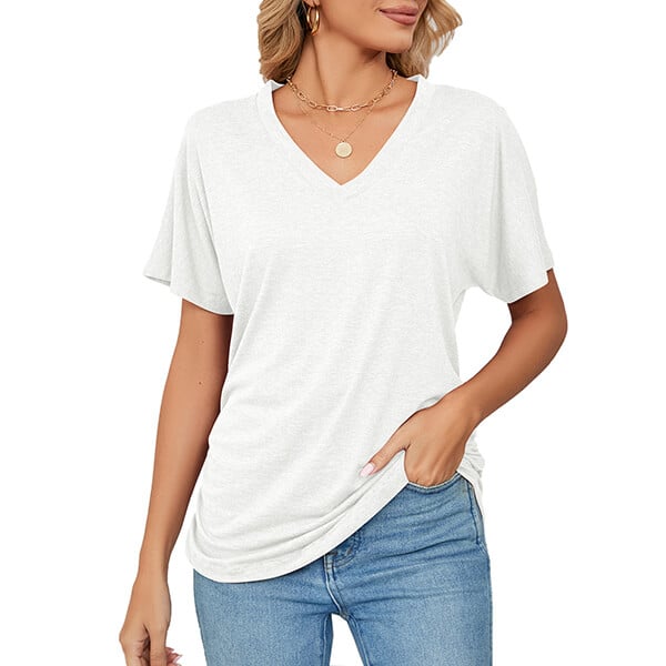 💕Hot Promotion- bis zu 50% Rabatt 🌷V-Hals Feste Farbe Lose Damen Tops