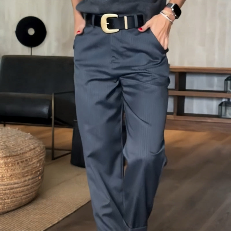 đDamen Hochtaillierte Casual Straight Blazer Hose