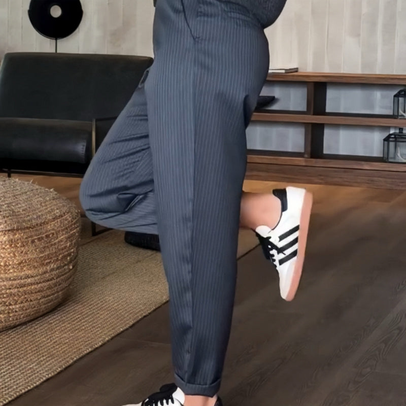đDamen Hochtaillierte Casual Straight Blazer Hose