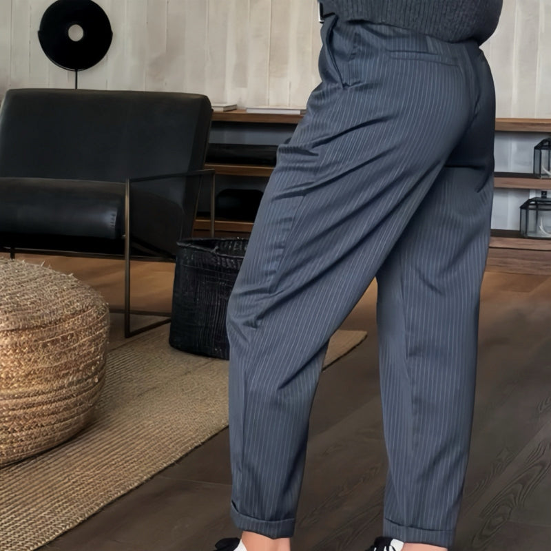 đDamen Hochtaillierte Casual Straight Blazer Hose