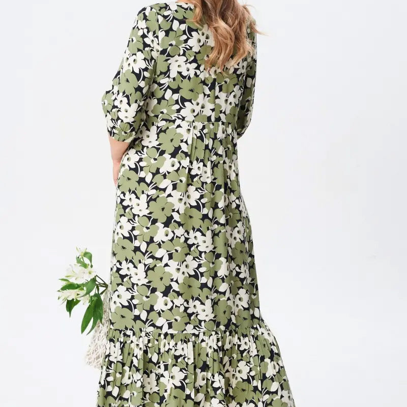 ⏳Begrenzte Zeit 50% Rabatt💥Damen Casual Floral Slim Half Sleeve Kleider