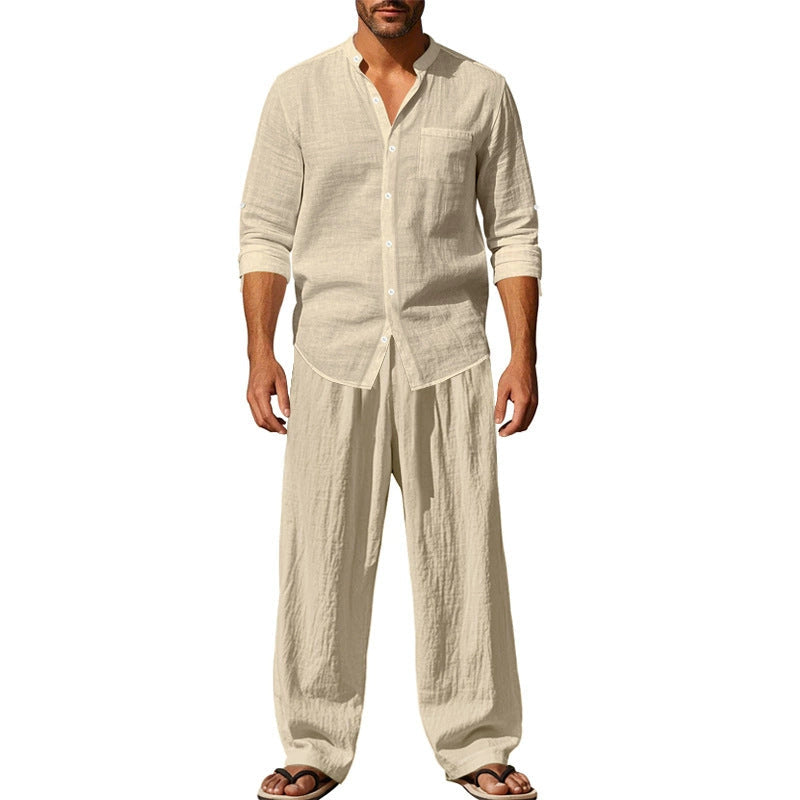 ⏳Zeitlich begrenztes 50% OFF⏰Herren Casual Atmungsaktives Hemd und Hose Set