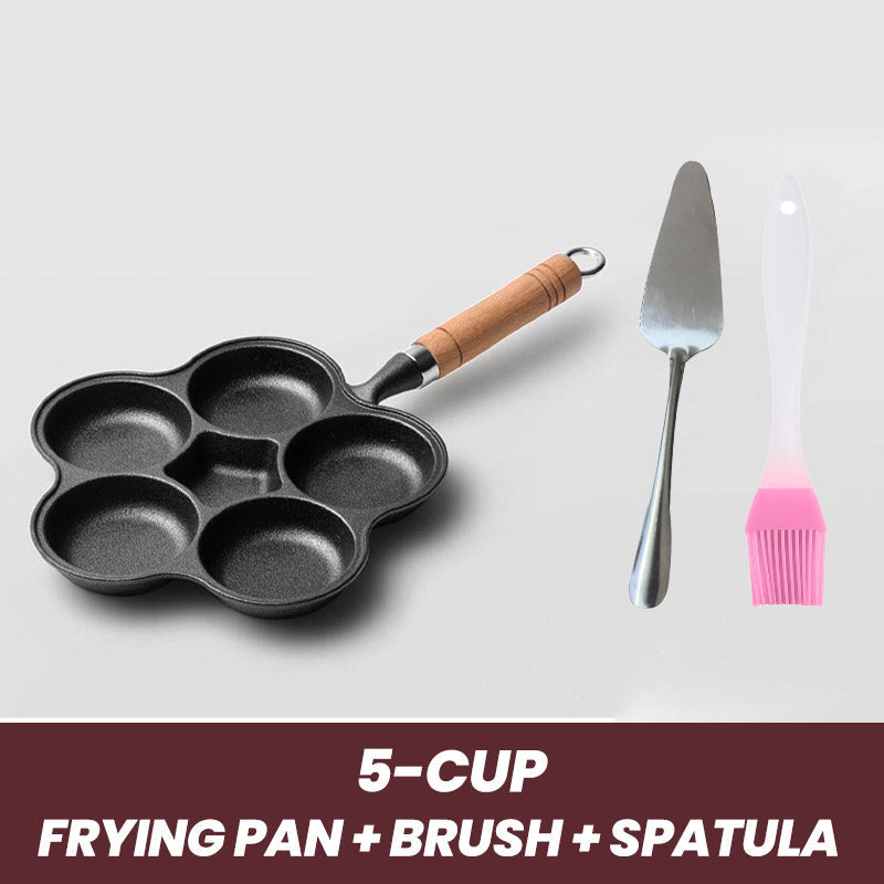 🍳🔥 4-Tassen-Eier-Bratpfanne aus Gusseisen – Antihaftbeschichtung für perfektes Wenden & langlebige Qualität! 🥚👨🍳 Ideal für gesundes Frühstück und Familienbrunch. 🌿