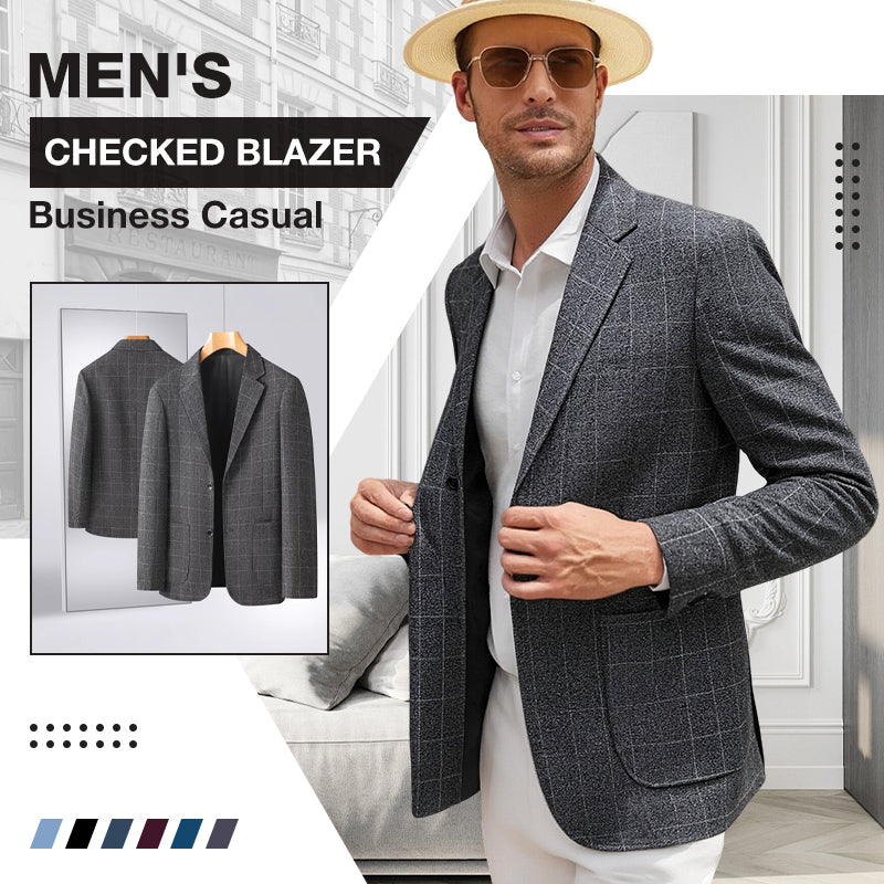 👔Herren Business Casual Karierter Blazer✈️kostenloser Versand