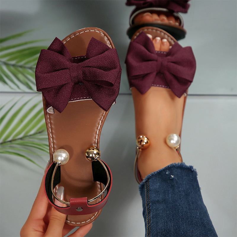 😍Zeitlich begrenzter Rabatt 50% 💥Stilvolle Riemchen-Sandalen mit Perlen-Detail