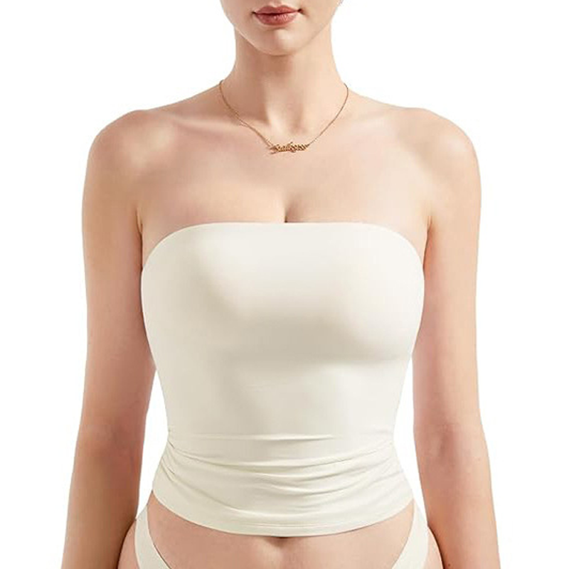 Weiches trägerloses Bandeau-Top in Unifarbe für Damen