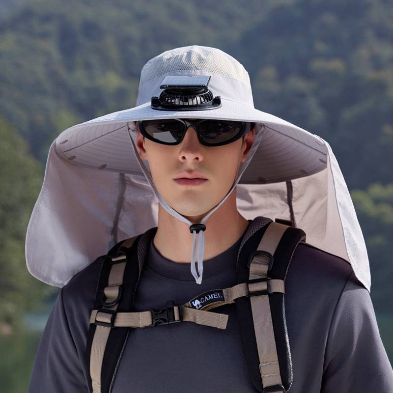 Atmungsaktive Fischer-Kappe mit Solarbetriebenem Ventilator