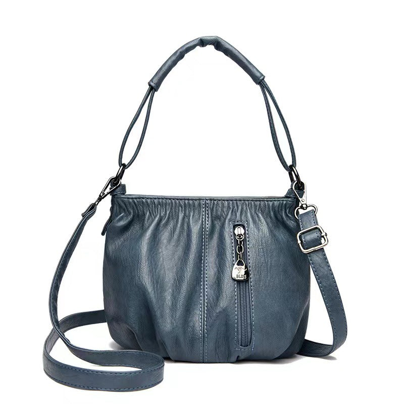 Damen Plissee-Handtasche aus weichem Material – Vielseitig tragbar als Hand-, Schulter- oder Umhängetasche 👜✨