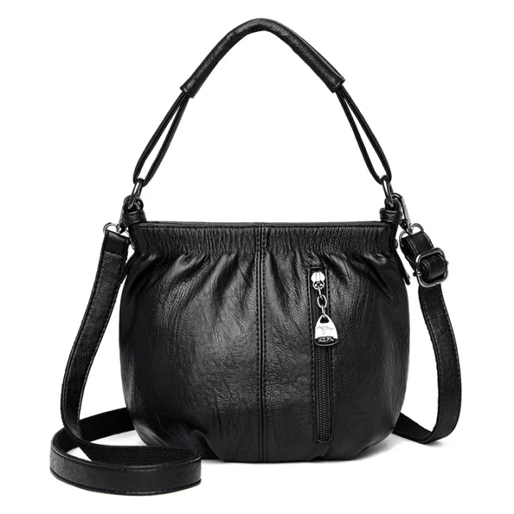 Damen Plissee-Handtasche aus weichem Material – Vielseitig tragbar als Hand-, Schulter- oder Umhängetasche 👜✨