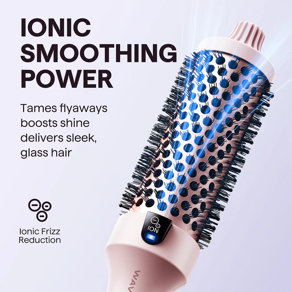 💇‍♀️🔥 32mm Ionen-Heizbürste – Locken & Volumen in 5min, glättet & stylt ohne Schä
