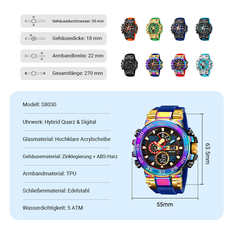 🔥Fröhliches Neujahr! 50% auf alles 🔮Neueste Modetrends🕐🕐Multifunktionale wasserdichte LED-Digitaluhr