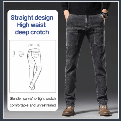 Dehnbare Herrenjeans mit geradem Bein