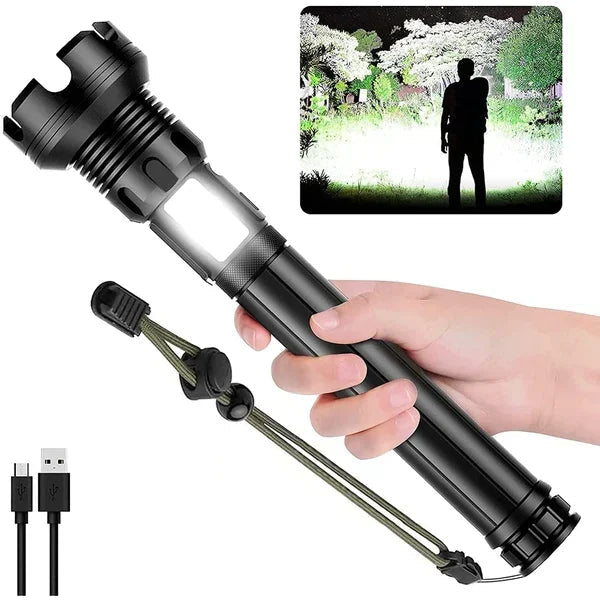 🔦50 % Rabatt! 🎉 Wiederaufladbare Taschenlampe mit 90.000 Lumen – Extrem hell, wasserdicht und mit langer Akkulaufzeit 📦