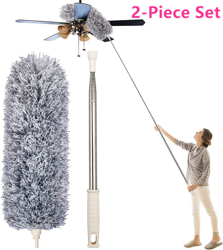 ✨Heißer Verkauf✨Einziehbarer, waschbarer, gebogener Mikrofaser-Staubwedel