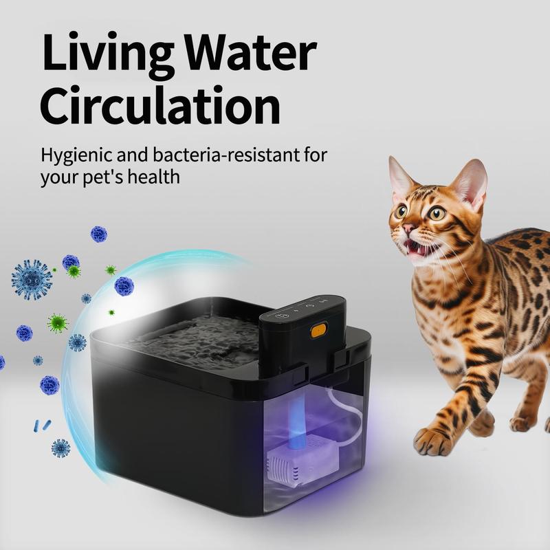 🎁Automatischer Katzenbrunnen 2,2 L batteriebetriebener Trinkbrunnen für Haustiere mit Bewegungssensor, kabelloses, geräuschloses Design für Hunde und Katzen #TOP-AUSWAHL