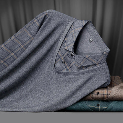 👔Herren Fake Zweiteiler mit Revers Langarm Oberteile🔥