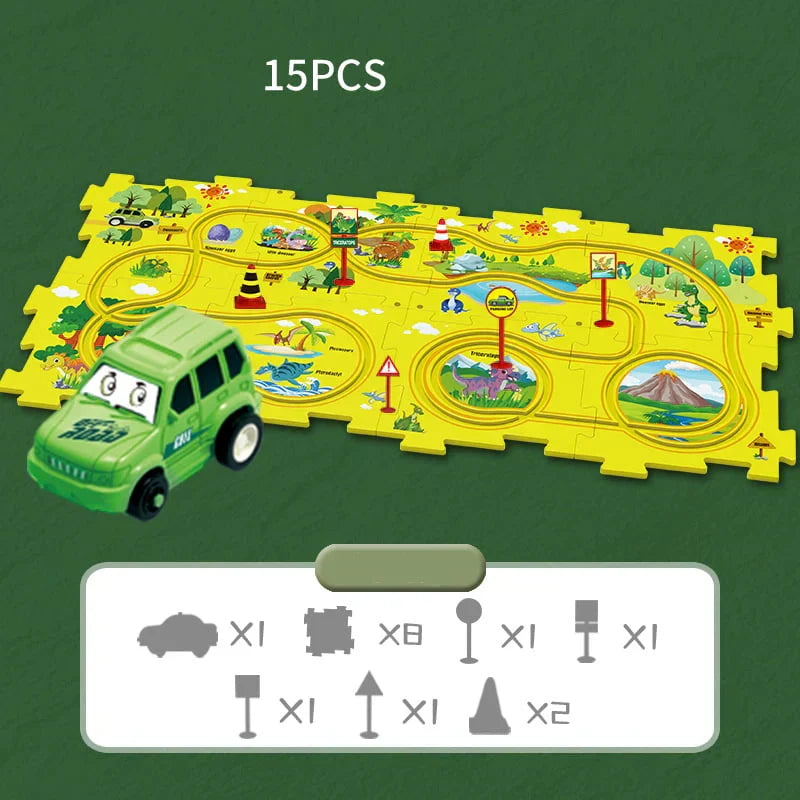 🚗🧩Kinder Lernspielzeug Puzzle-Autobahn-Spielset🧩