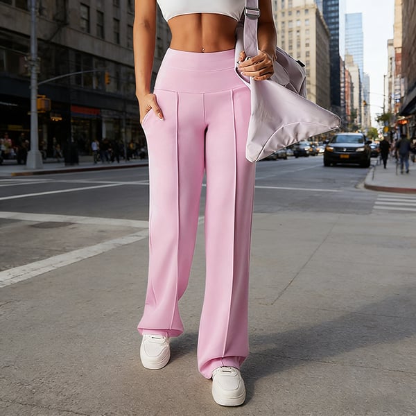 Was soll ich morgen anziehen? 💕 Locker geschnittene, gerade geschnittene Damenhose in Unifarbe.