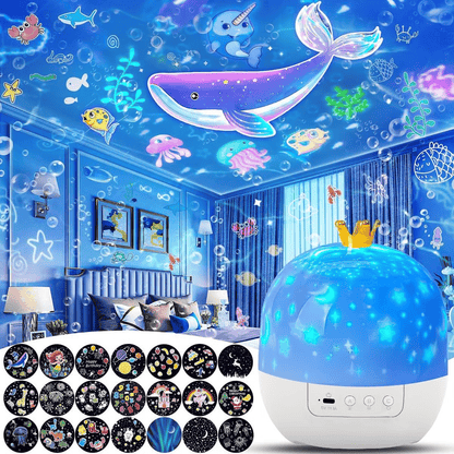 ⏳Begrenzte Zeit 50% Rabatt💥🎃👻 Kinder-Nachtlicht-Projektor mit 15 Filmen 🔋Type-C Aufladung