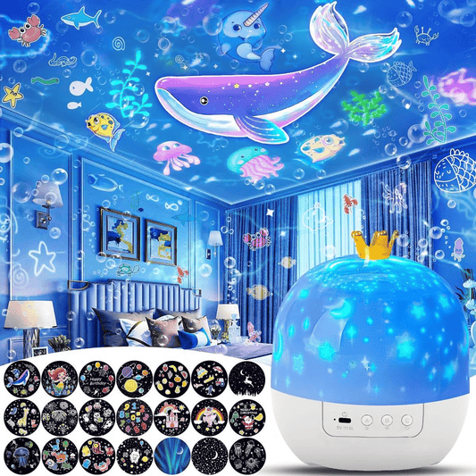 ⏳Begrenzte Zeit 50% Rabatt💥🎃👻 Kinder-Nachtlicht-Projektor mit 15 Filmen 🔋Type-C Aufladung