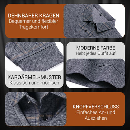 👔Herren Fake Zweiteiler mit Revers Langarm Oberteile🔥
