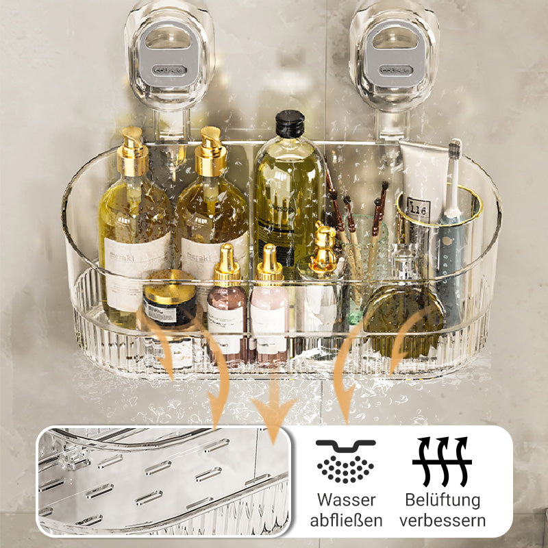 🔥✨Neu aufgerüstet – praktisch – langlebig – Lagerregal mit Saugnäpfen und Abflusslöchern