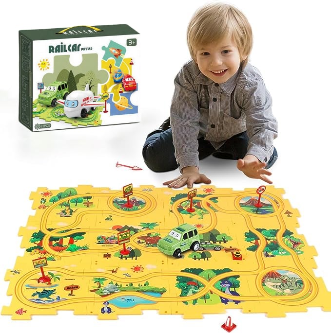 🚗🧩Kinder Lernspielzeug Puzzle-Autobahn-Spielset🧩