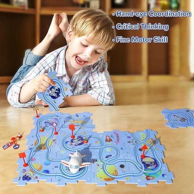 🚗🧩Kinder Lernspielzeug Puzzle-Autobahn-Spielset🧩