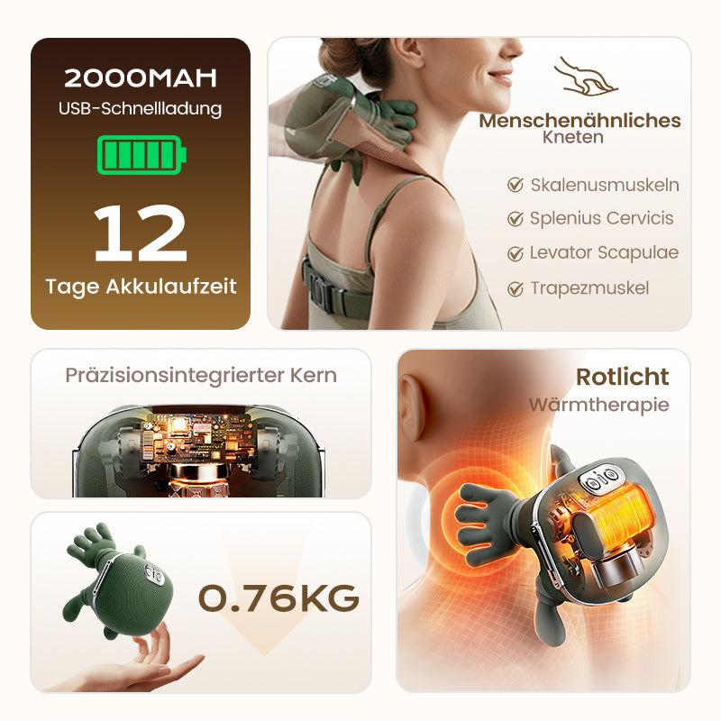 🌲 Super Weihnachtsangebot:50% RABATT! 🌲 Der Beste Tragbare Nackenmassager – 3x mehr Entspannung! 💆