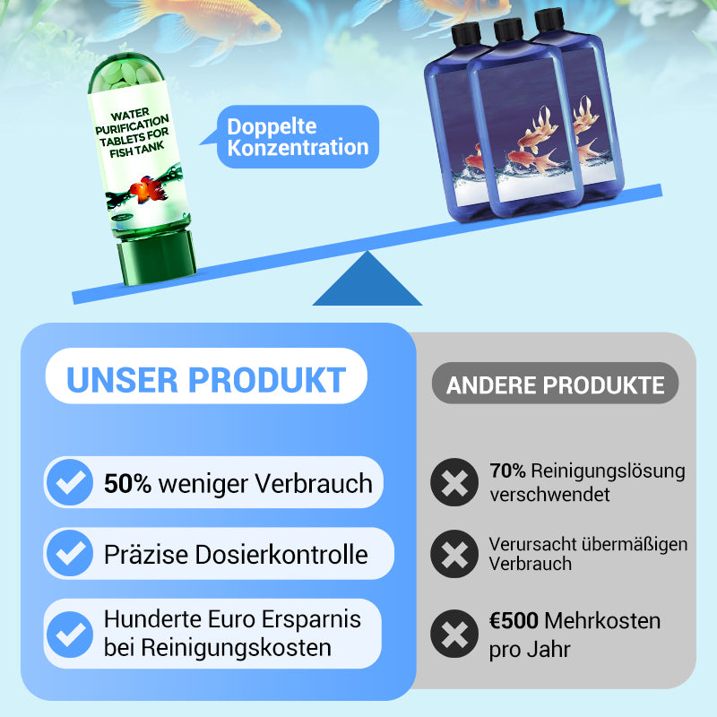 🖤Black Friday 50 % Rabatt 💥🚀Kaufen 3 und erhalten 2 gratis♻️💧Leistungsstarke Wasserreinigungstablette für Aquarien