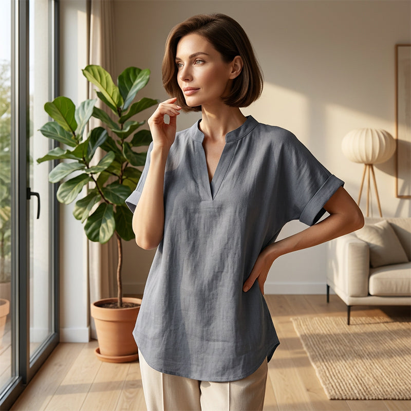 🌸 Frühjahrsverkauf 50% RABATT 👕 Modisches lockeres einfarbiges Kurzarm-Oberteil