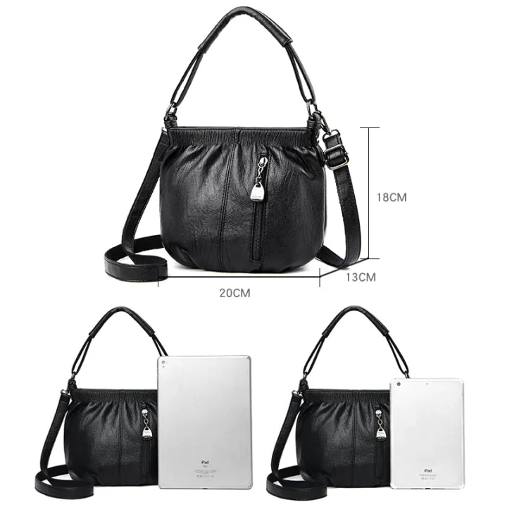 Damen Plissee-Handtasche aus weichem Material – Vielseitig tragbar als Hand-, Schulter- oder Umhängetasche 👜✨