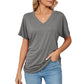 💕Hot Promotion- bis zu 50% Rabatt 🌷V-Hals Feste Farbe Lose Damen Tops
