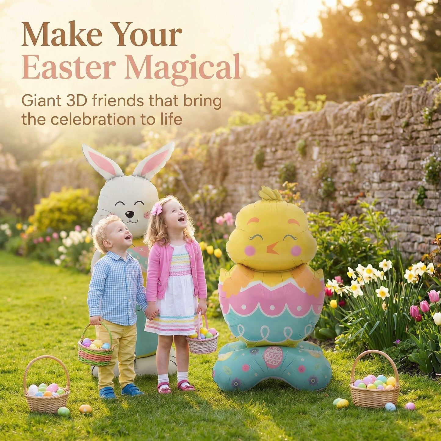 🎁 Oster-Frühbucher-Sale 🐰 Riesen 3D-Steh-Hase-Ballon – selbststehend für festliche Stimmung