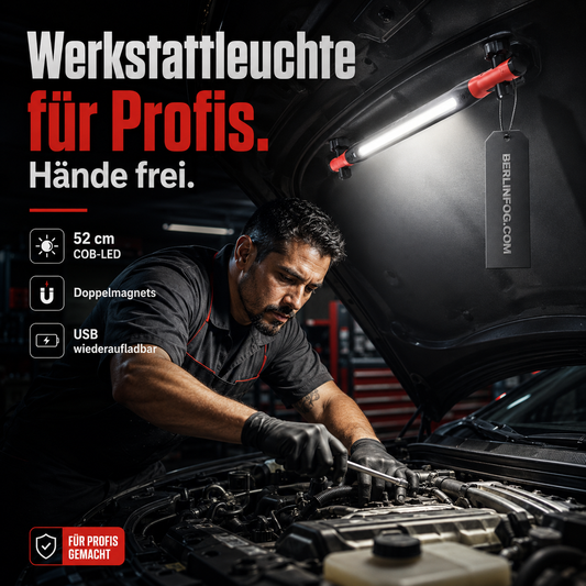 🌞Frühlingserwachen💡Wiederaufladbare Werkstattleuchte – 3000 LM, IPX4 Wassergeschützt & 360° Haken!