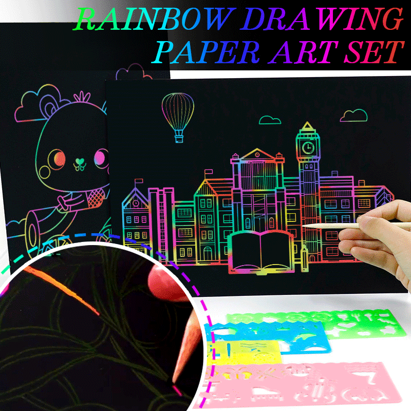 🔥Solange der Vorrat reicht 50 % Rabatt!🎉Regenbogen-Malpapier Kunst-Set für Kinder