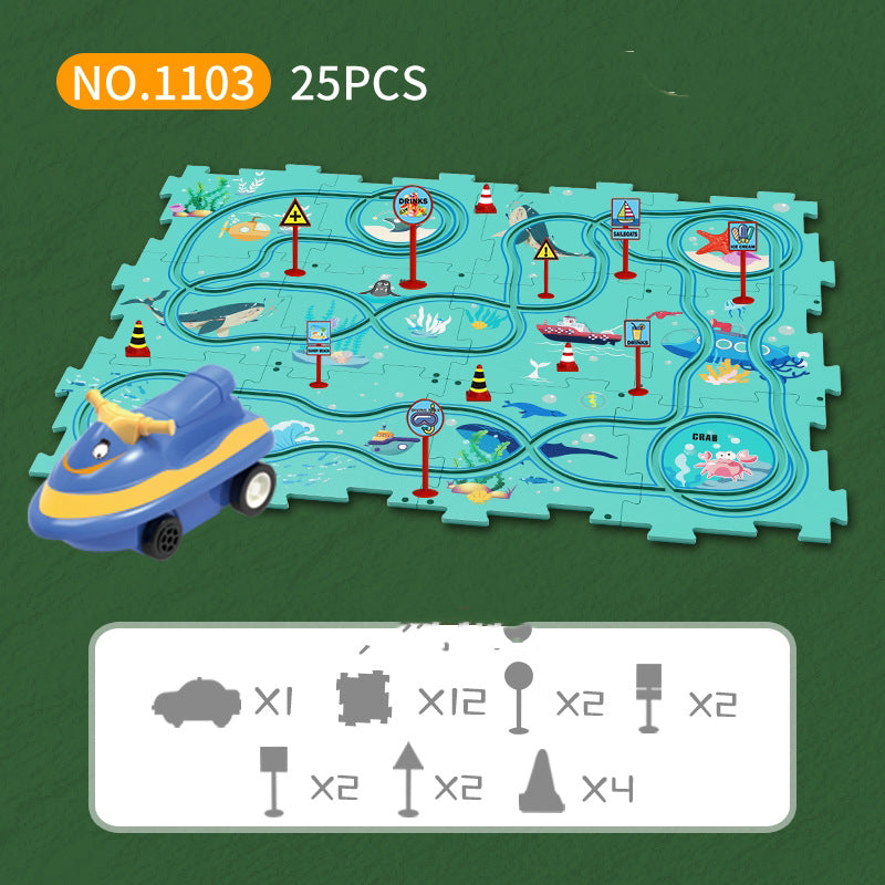 🚗🧩Kinder Lernspielzeug Puzzle-Autobahn-Spielset🧩