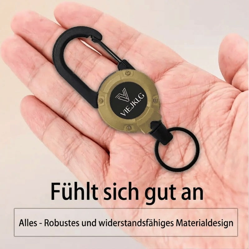3-in-1 Multifunktions-Schlüsselanhänger mit Karabiner und ausziehbarem Jojo