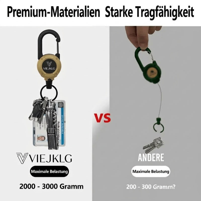 3-in-1 Multifunktions-Schlüsselanhänger mit Karabiner und ausziehbarem Jojo