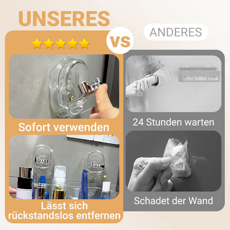 🔥✨Neu aufgerüstet – praktisch – langlebig – Lagerregal mit Saugnäpfen und Abflusslöchern